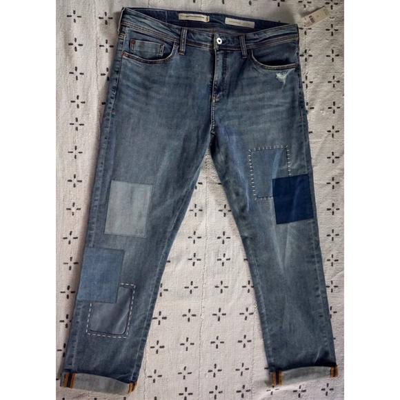 Anthropologie Pilcro Patchwork Slim Boyfriend Jean - Picture 4 of 9